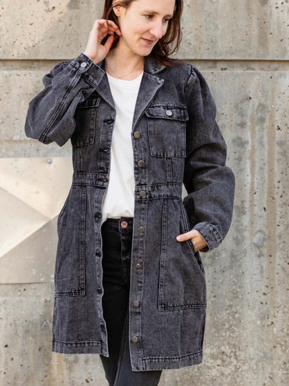 Gilli Roxy Acid Wash Denim Dress